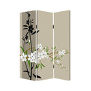 Screens Home Screen - 1" x 48" x 72" Multi-Color, Wood, Canvas Plum Blossom - Screen HomeRoots