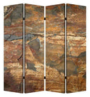 Screens Outdoor Privacy Screen - 1" x 84" x 84" Multi-Color, Wood, Canvas, Dark Brown Slate - Screen HomeRoots