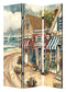 Screens Patio Privacy Screen - 1" x 48" x 72" Multi-Color, Wood, Canvas, Seaside Town Slate - Screen HomeRoots