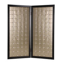 Screens Patio Privacy Screen - 1" x 59" x 84" Gold, Wood & Fabric - Screen HomeRoots