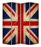 Screens Patio Privacy Screen - 1" x 84" x 84" Multi-Color, Wood, Canvas, Union Jack - Screen HomeRoots