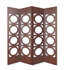 Screens Patio Screen - 84" x 2" x 84" Brown, 4 Panel, Wood - Screen HomeRoots