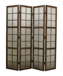 Screens Patio Screen Door - 1" x 71" x 71" Brown, 4 Panel, Wood & Glass - Screen HomeRoots