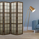 Screens Patio Screen Door - 1" x 71" x 71" Brown, 4 Panel, Wood & Glass - Screen HomeRoots