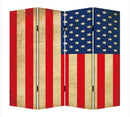 Screens Patio Screen Door - 1" x 84" x 84" Multi-Color, Wood, Canvas, American Flag - Screen HomeRoots