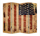 Screens Patio Screen Door - 1" x 84" x 84" Multi-Color, Wood, Canvas, American Flag - Screen HomeRoots