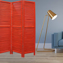 Screens Red Screen - 1" x 48" x 67" Red, Wood, Shutter -Screen HomeRoots