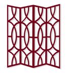 Screens Red Screen - 84" x 2" x 84" Red, Wood, 4 Panel - Screen HomeRoots