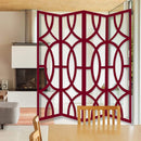 Screens Red Screen - 84" x 2" x 84" Red, Wood, 4 Panel - Screen HomeRoots