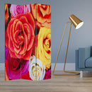 Screens Screen Door - 1" x 48" x 72" Multi-Color, Wood, Canvas, Daisy And Rose - Screen HomeRoots