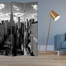 Screens Screen Door - 1" x 48" x 72" Multi-Color, Wood, Canvas, New York Skyline - Screen HomeRoots