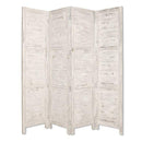 Screens White Screen 1" x 76" x 84" White, Wood- Screen 4885 HomeRoots