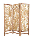 Screens Wood Screen Doors 1" x 60" x 69" Brown, 3 Panel, Wood foldable Screen 4728 HomeRoots