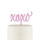 Script XOXO Acrylic Cake Topper - Dark Pink (Pack of 1)-Wedding Cake Toppers-JadeMoghul Inc.