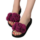 Scrunched Flower Summer Flip Flops AExp