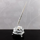 Sculptural White Tiger Lilies Round Pen Set (Pack of 1)-Wedding Reception Accessories-JadeMoghul Inc.