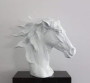 Sculptures Modern Sculpture - 11" White Polynesian Horse Head Sculpture HomeRoots
