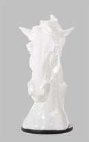 Sculptures Modern Sculpture - 11" White Polynesian Horse Head Sculpture HomeRoots
