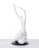Sculptures Modern Sculpture - 24" White Lass Sculpture HomeRoots