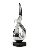 Sculptures Modern Sculpture - 33" Silver Rotatory Sculpture HomeRoots