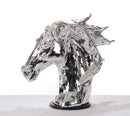 Sculptures Modern Sculpture - Modern Silver Horse Head Sculpture HomeRoots