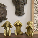 Sculptures Sculptures For Sale - 5.51" X 4.33" X 7.09" Gold Resin Limestone Tabletop Sculptures HomeRoots