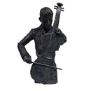 Sculptures Violin Player Statue Sculpture in Patina Black Finish by Urban Port Benzara