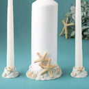Sea themed / beach themed Unity Candle set from fashioncraft-Wedding Cake Accessories-JadeMoghul Inc.