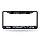 Cool License Plate Frames Seahawks Black Chrome Frame