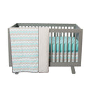 Seashore Waves 3 Piece Crib Bedding Set-SEASHORE-JadeMoghul Inc.