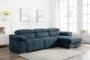 Sectionals Cheap Sectionals - 121" X 66" X 42" Blue Power Reclining RAF Sectional HomeRoots