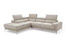 Sectionals Grey Sectional - 107" X 88" X 30"/38" Light Gray Leather Sectional HomeRoots