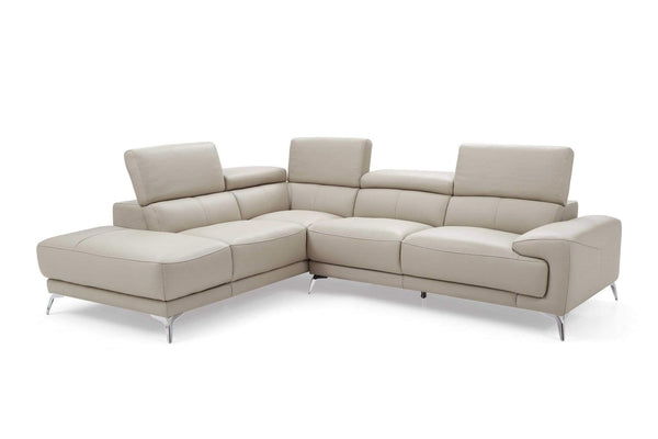 Sectionals Grey Sectional - 107" X 88" X 30"/38" Light Gray Leather Sectional HomeRoots