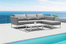 Sectionals Grey Sectional - 110" X 34" X 28" Dark Gray Aluminum Sectional & Chaise HomeRoots