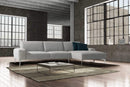 Sectionals Grey Sectional - 122" X 39" X 33" Light Gray Leather Sectional & Chaise HomeRoots