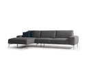 Sectionals Grey Sectional - 122" X 67" X 33" Dark Gray Leather Sectional HomeRoots