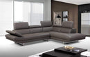 Sectionals Leather Sectional - 110" X 88" X 29"/37" Dark Gray Leather Sectional & Chaise HomeRoots