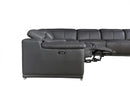 Sectionals Leather Sectional - 154" X 200" X 162.2" Dark Grey Power Reclining 8PC Sectional w/ 2-Console HomeRoots