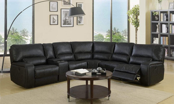 Sectionals Leather Sectional - 246'' X 40'' X 41'' Modern Black Leather Sectional HomeRoots
