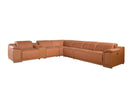 Sectionals Leather Sectional - 254" X 280" X 237.4" Camel Power Reclining 7PC Sectional w/ 1-Console HomeRoots