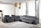 Sectionals Leather Sectional - 254" X 280" X 237.4" Dark Grey Power Reclining 7PC Sectional w/ 1-Console HomeRoots