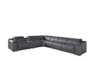 Sectionals Leather Sectional - 254" X 280" X 237.4" Dark Grey Power Reclining 7PC Sectional w/ 1-Console HomeRoots
