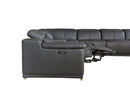 Sectionals Leather Sectional - 267" X 320" X 266.4" Dark Grey Power Reclining 8PC Sectional w/ 2-Console HomeRoots