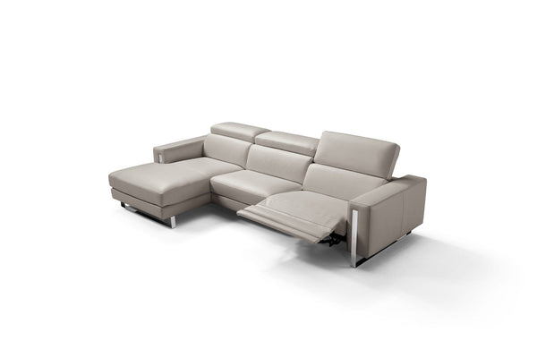 Sectionals Sectionals For Sale - Sectional 100% Made In Italy Chaise On Left When Facing Warm Grey Top Grain Leather 1063 HomeRoots