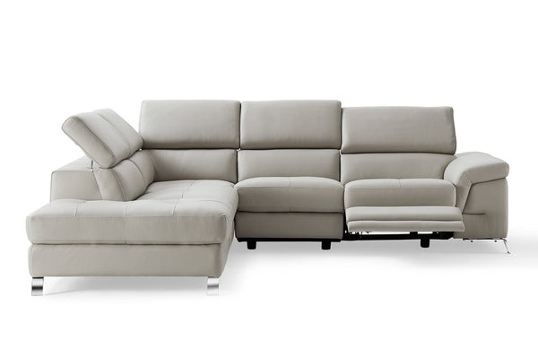 Sectionals Sectionals For Sale - Sectional, Chaise On Left When Facing, Light Gray Top Grain Italian Leather, HomeRoots