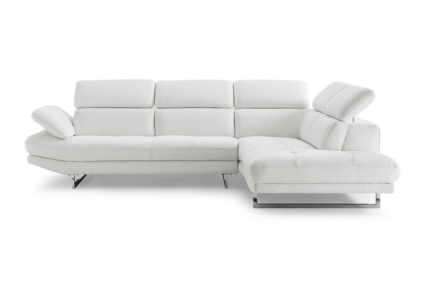 Sectionals Sectionals For Sale - Sectional, Chaise On Right When Facing, White Top Grain Italian Leather, Adjustable Headrest Couch HomeRoots