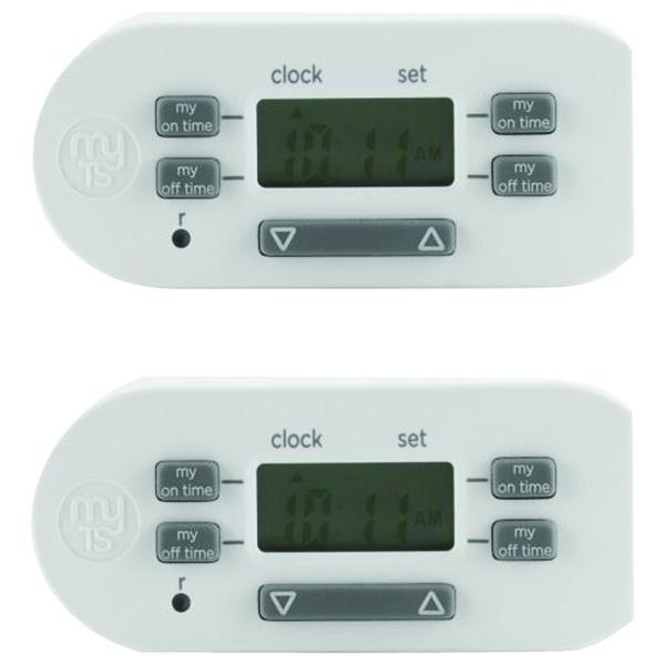 Security Sensors, Alarms & Accessories Plug-in Single-Outlet Polarized Bar Timer, 2 pk Petra Industries