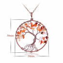 SEDmart 7 Chakra Tree Of Life Pendant Necklace Copper Crystal Natural Stone Necklace Women Christmas Gift-Red Agate-JadeMoghul Inc.