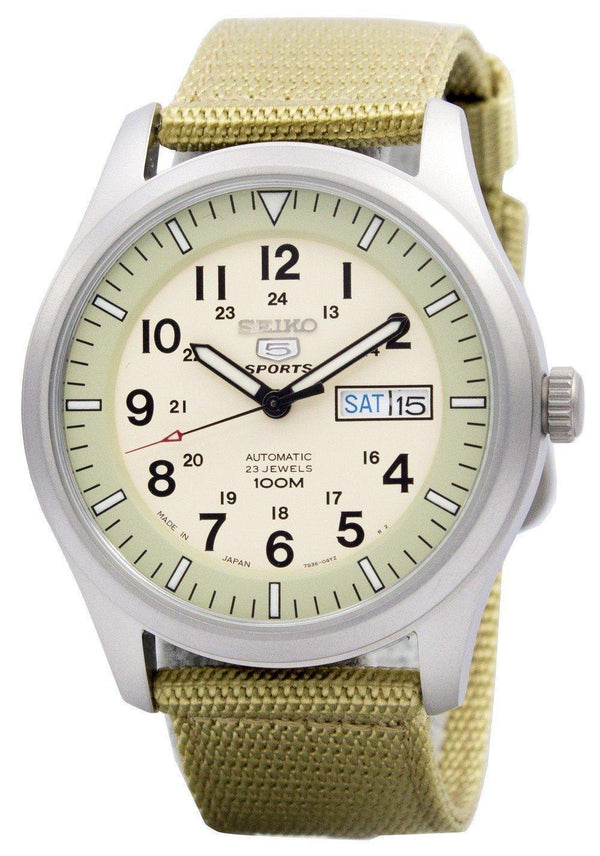 Seiko 5 Military Automatic Sports Japan Made SNZG07 SNZG07J1 SNZG07J Men's Watch-Branded Watches-JadeMoghul Inc.