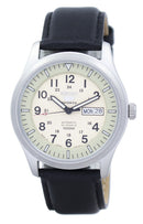 Seiko 5 Sports Military Automatic Japan Made Ratio Black Leather SNZG07J1-LS10 Men's Watch-Branded Watches-White-JadeMoghul Inc.